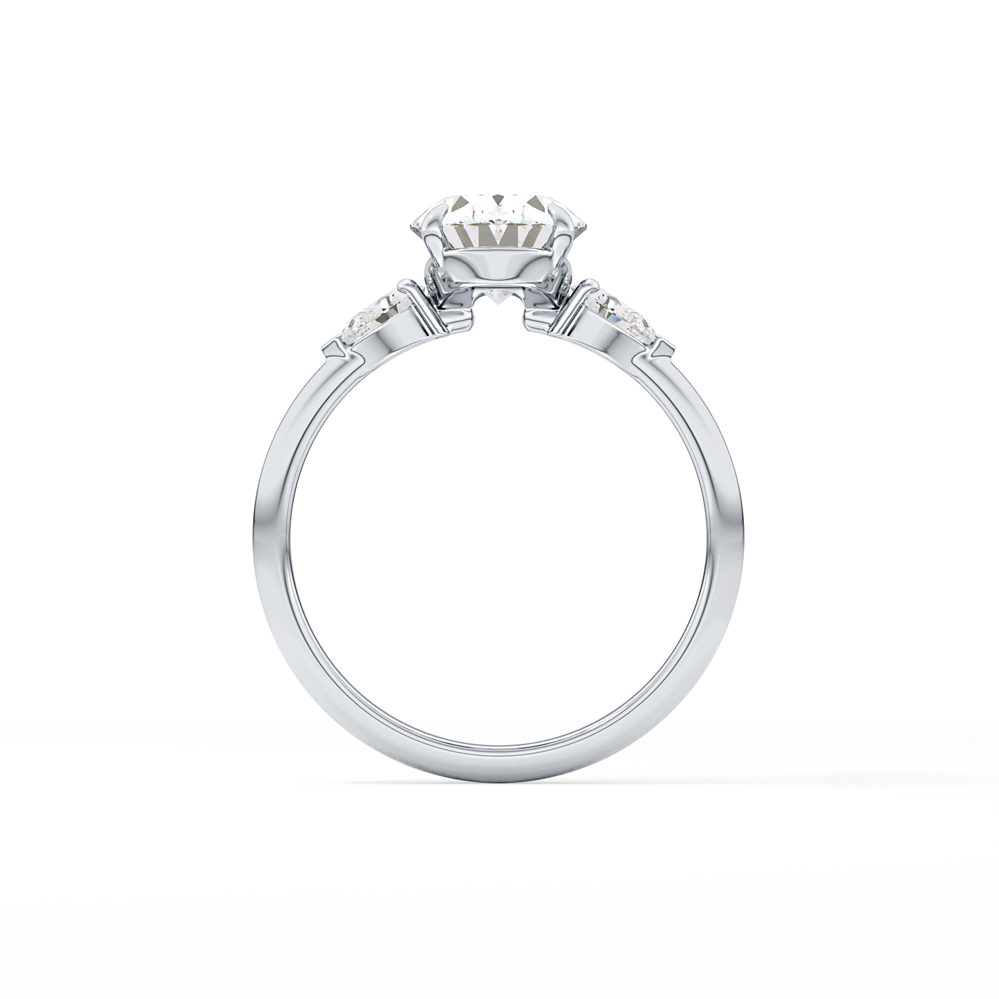 Oval Three Stone Lab Grown Diamond Engagement Ring