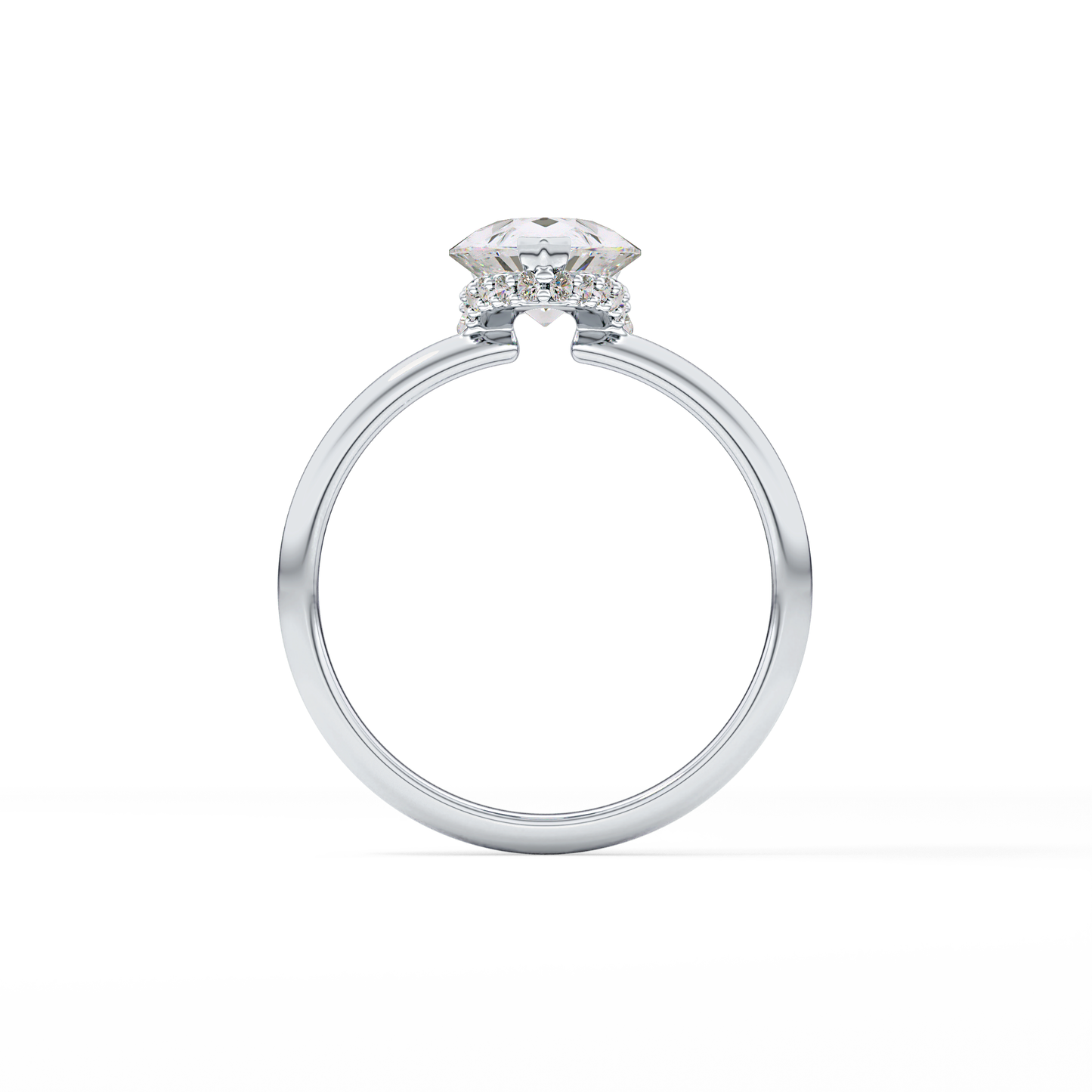 Pear Hidden Halo Lab Grown Diamond Engagement Ring