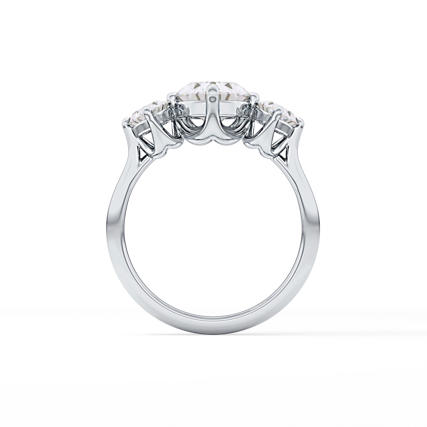 Oval Three Stone Lab Grown Diamond Engagement Ring