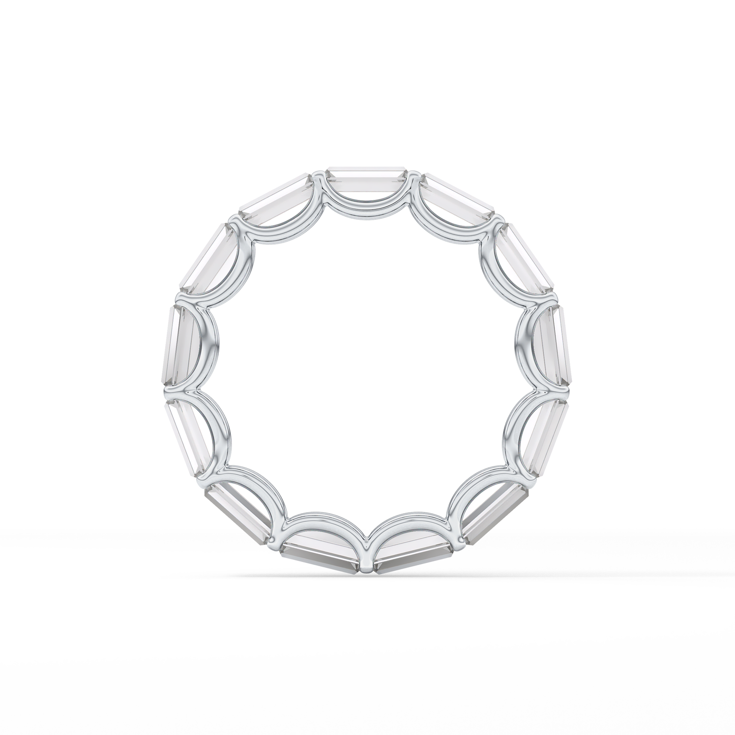 2.55 TCW Emerald Lab Grown Diamond Wedding Band