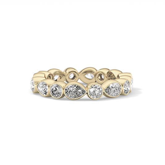 1.28 TCW Round & Pear Lab Grown Diamond Wedding Band