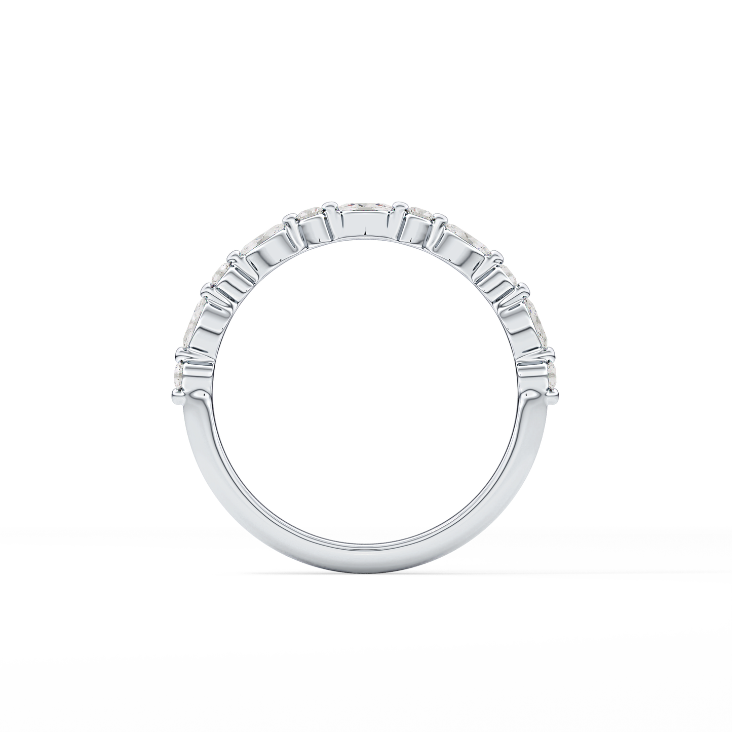 0.32 TCW Round & Marquise Lab Grown Diamond Half Eternity Wedding Band