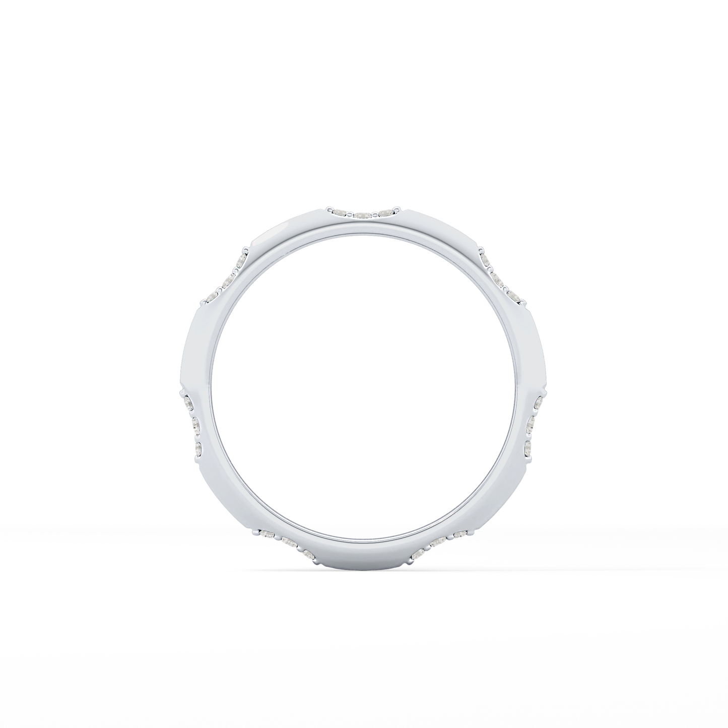 0.09 TCW Round Lab Grown Diamond Flush Setting Wedding Band