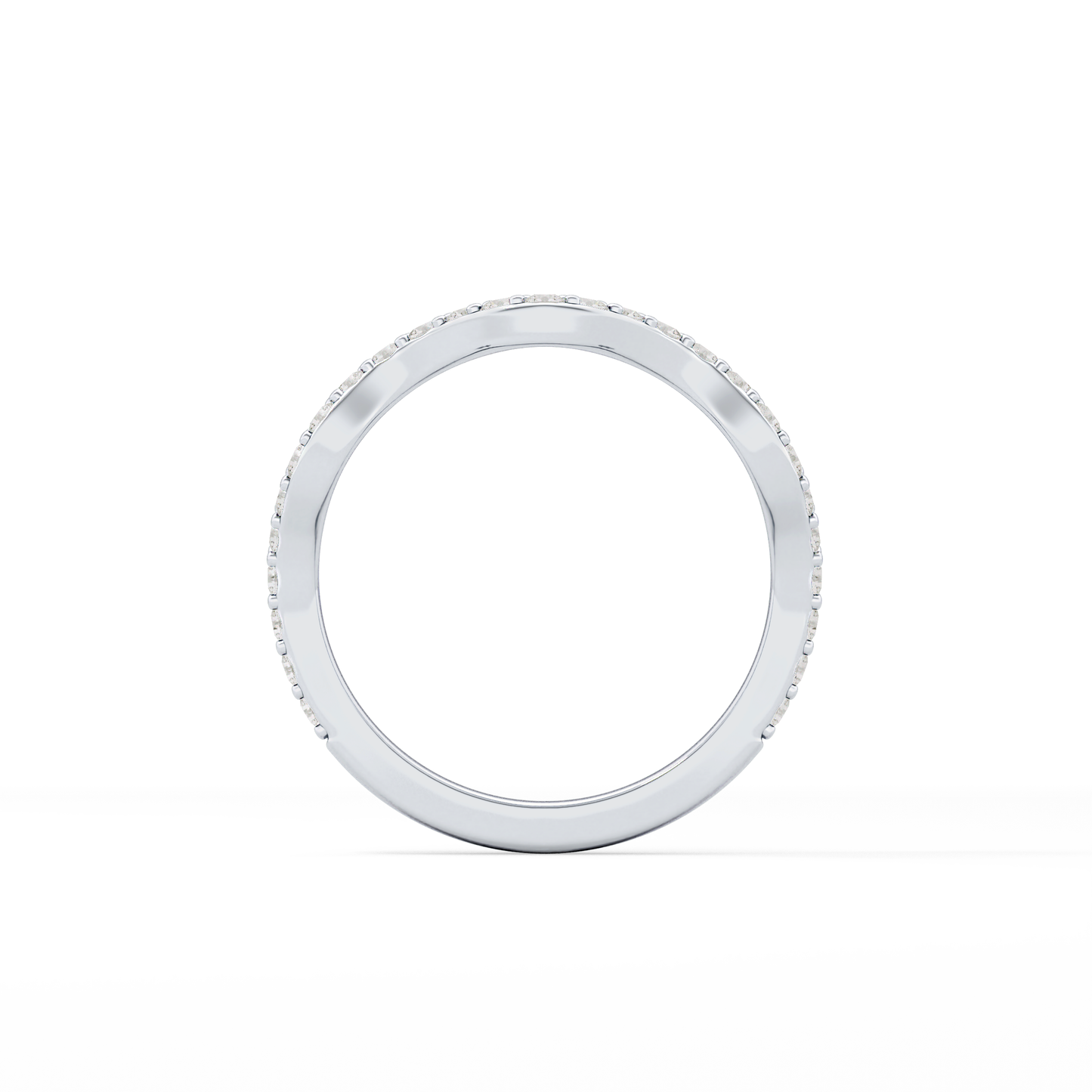 0.58 TCW Round Lab Grown Diamond Curved Wedding Band