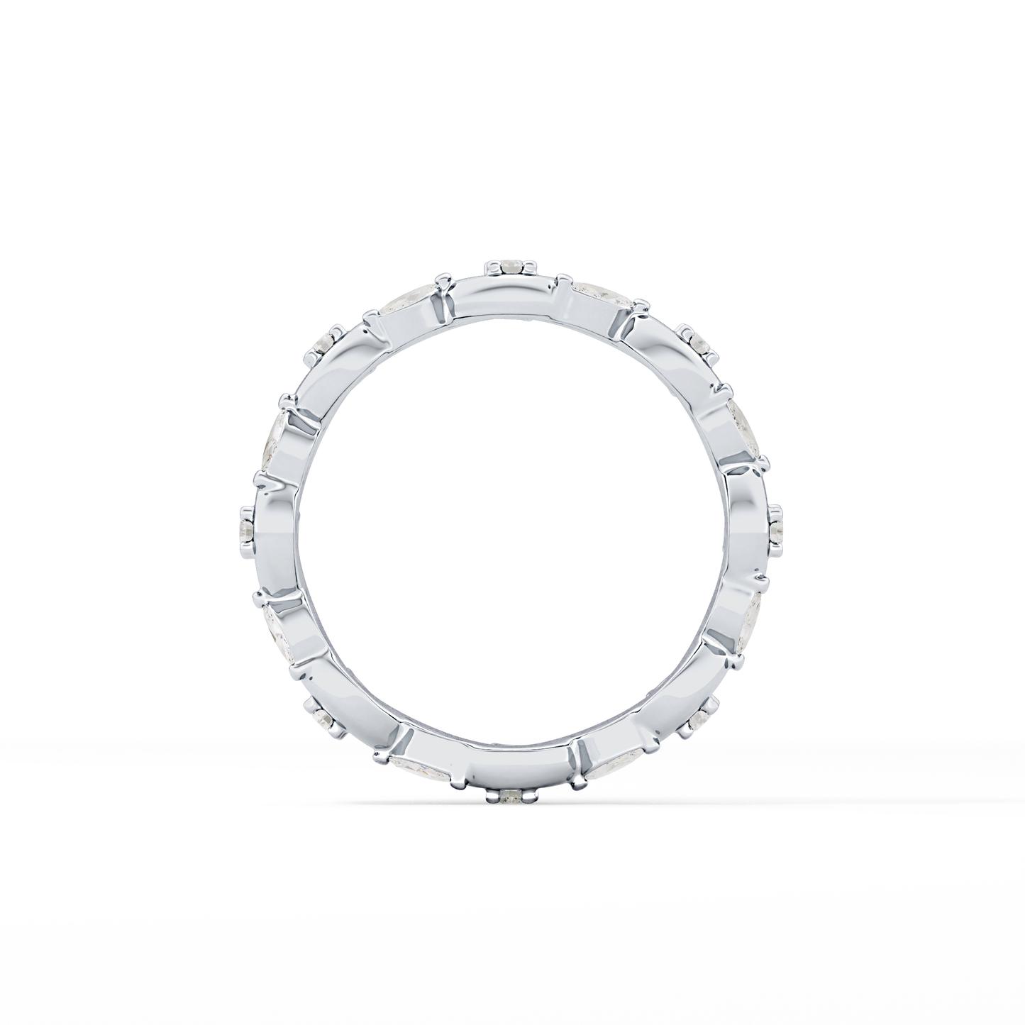 0.56 TCW Round & Marquise Lab Grown Diamond Full Eternity Wedding Band