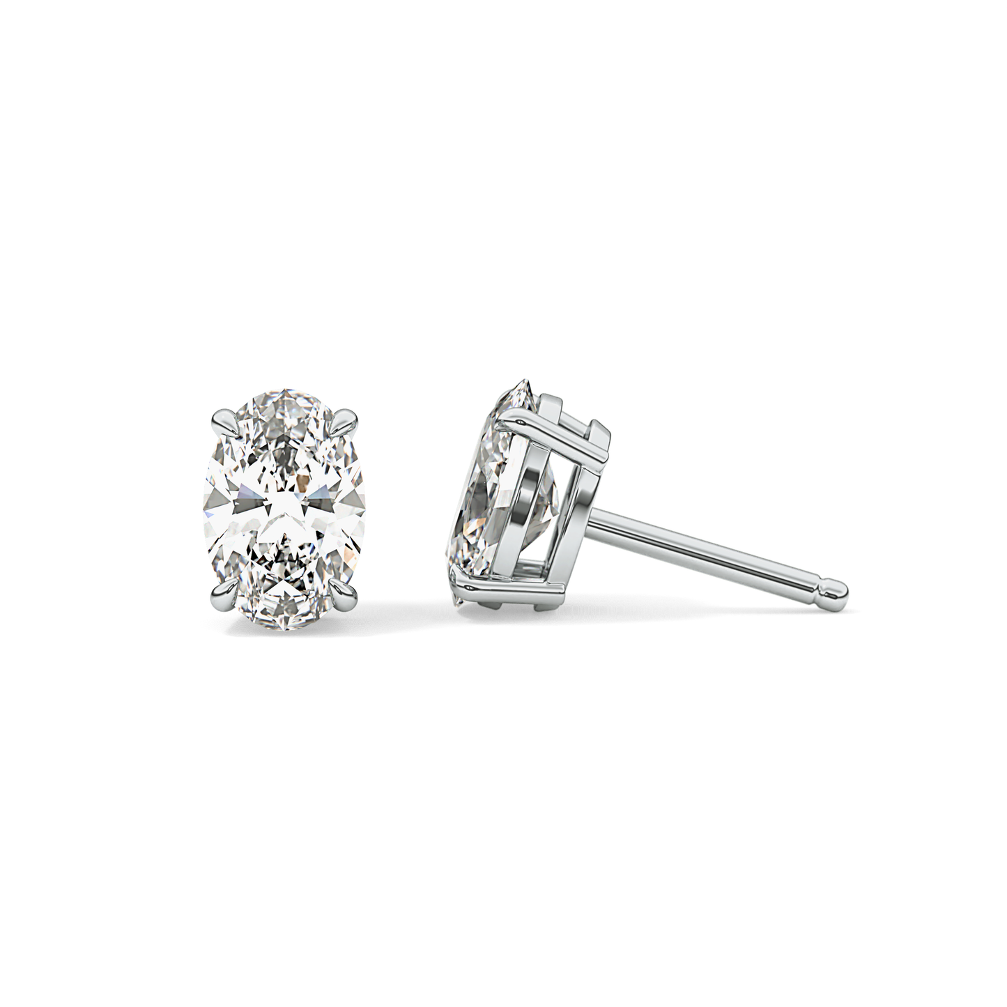 1 TCW Oval Lab Grown Diamond Stud Earrings