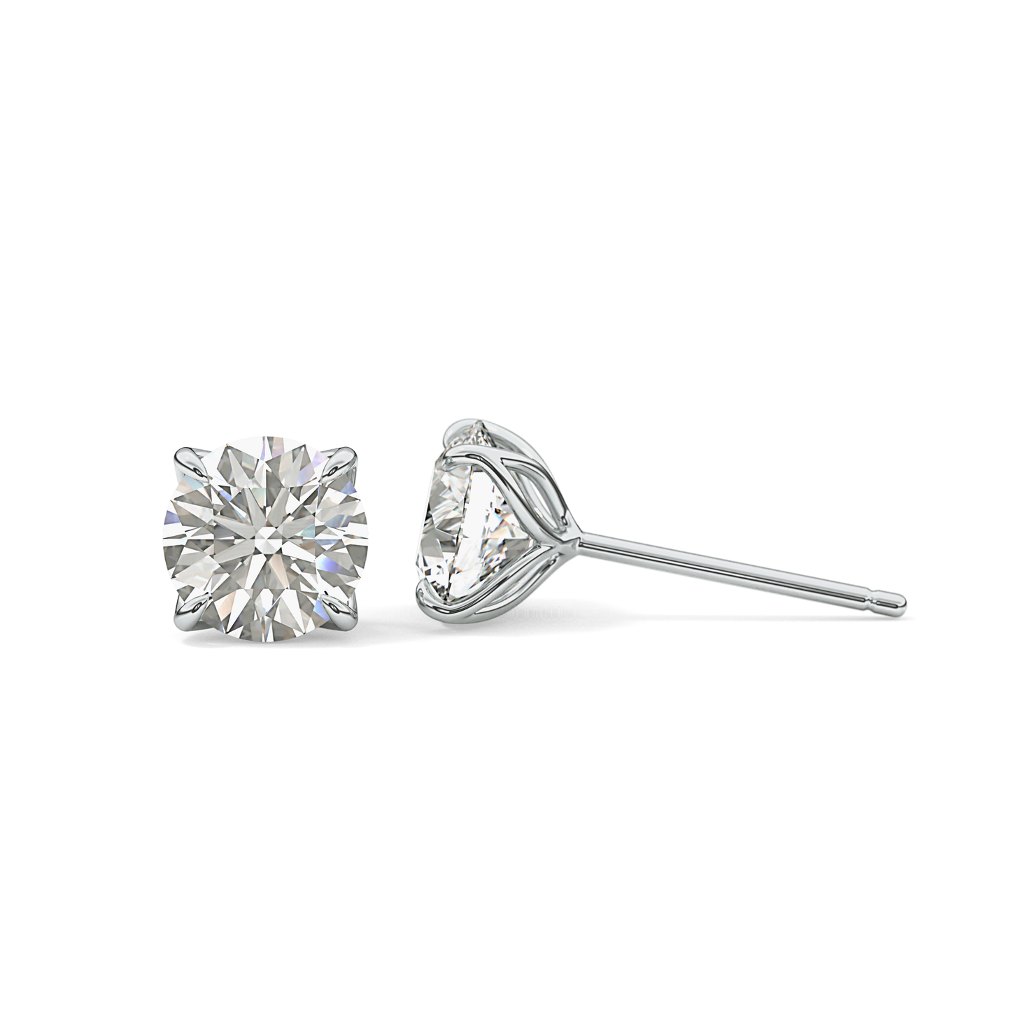 1 TCW Round Lab Grown Diamond Stud Earrings