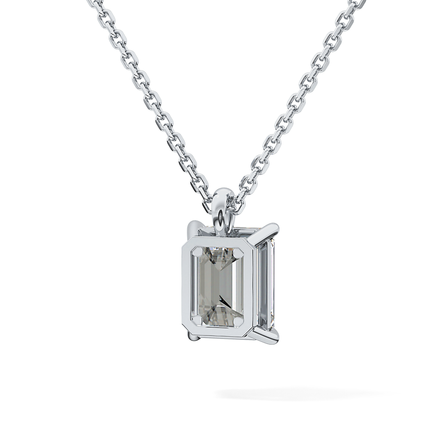 2 CT Emerald Lab-Grown Diamond Solitaire Necklace
