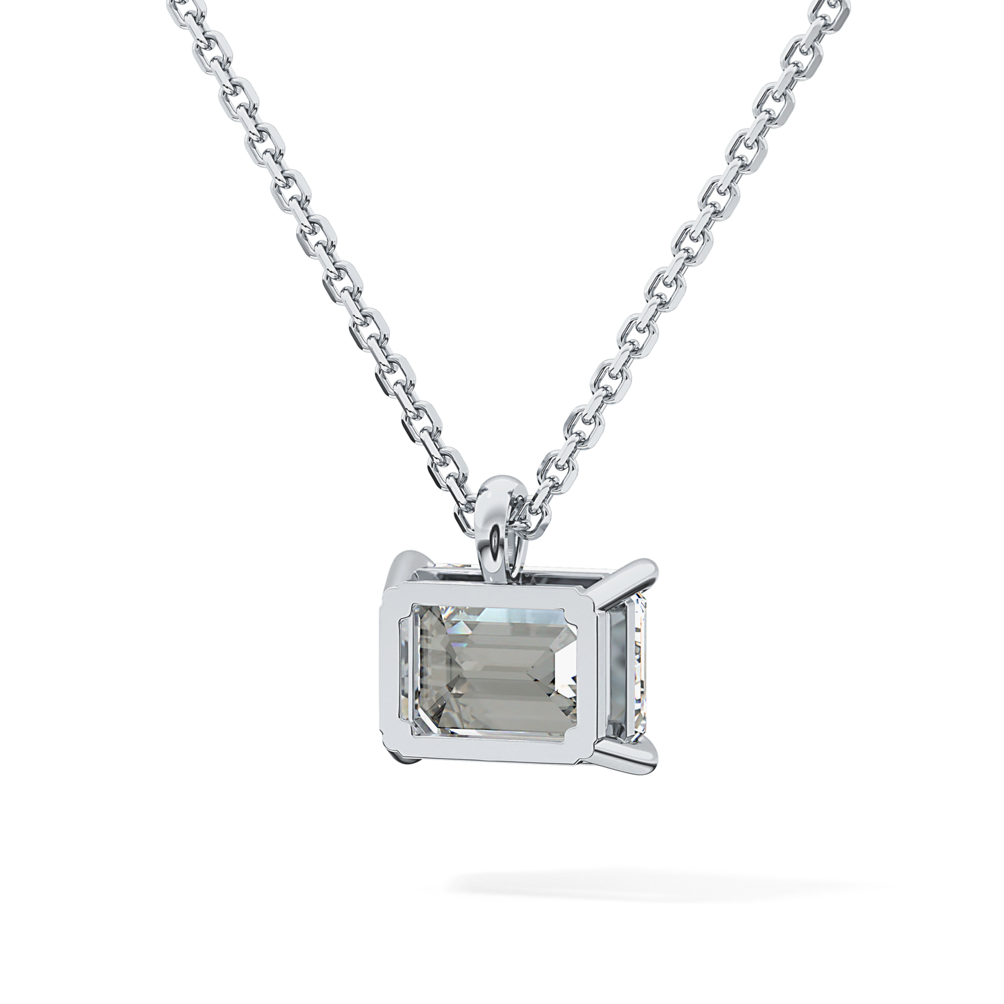 2 CT Emerald Lab-Grown Diamond Solitaire Necklace