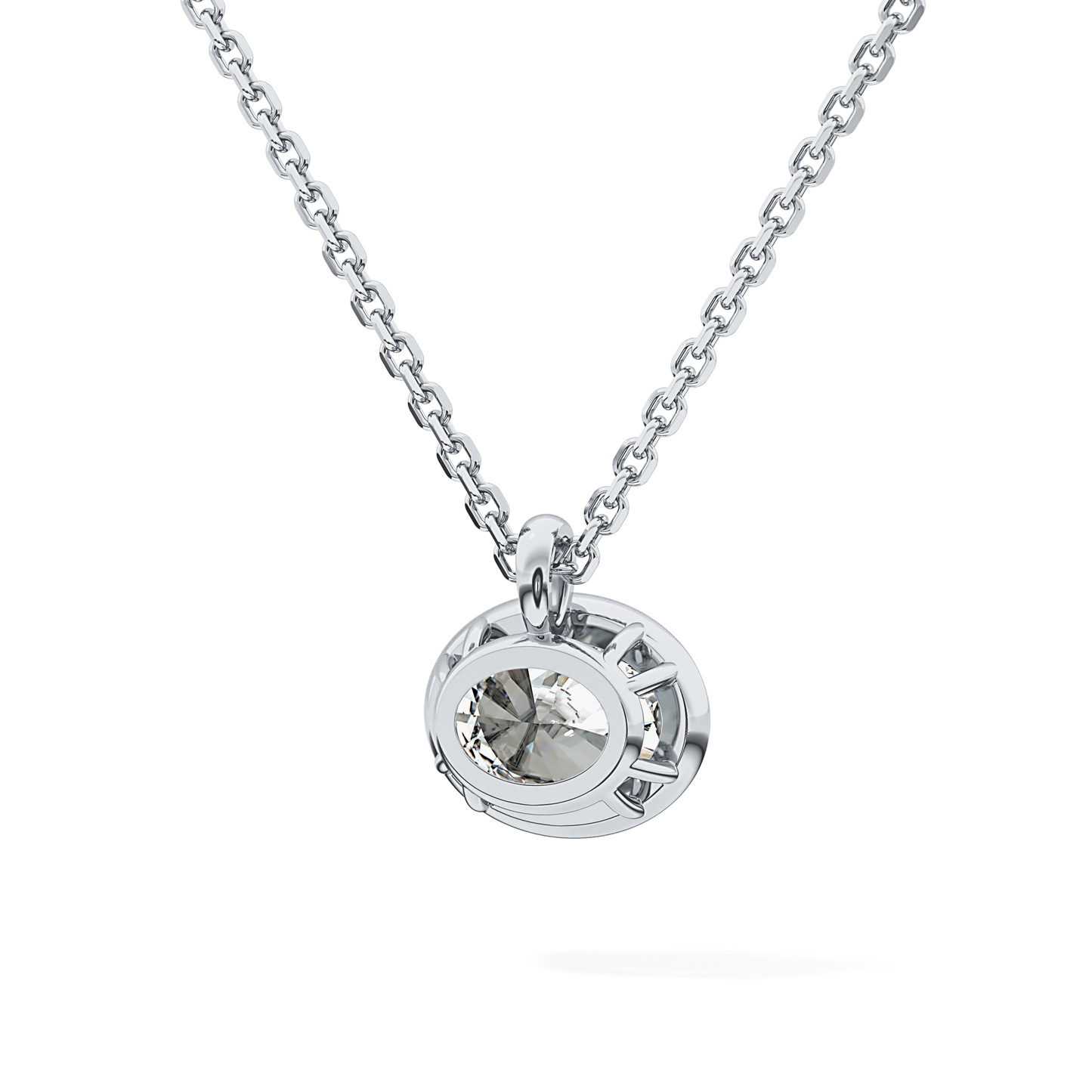 2 CT Oval Lab-Grown Diamond Solitaire & Bezel Necklace