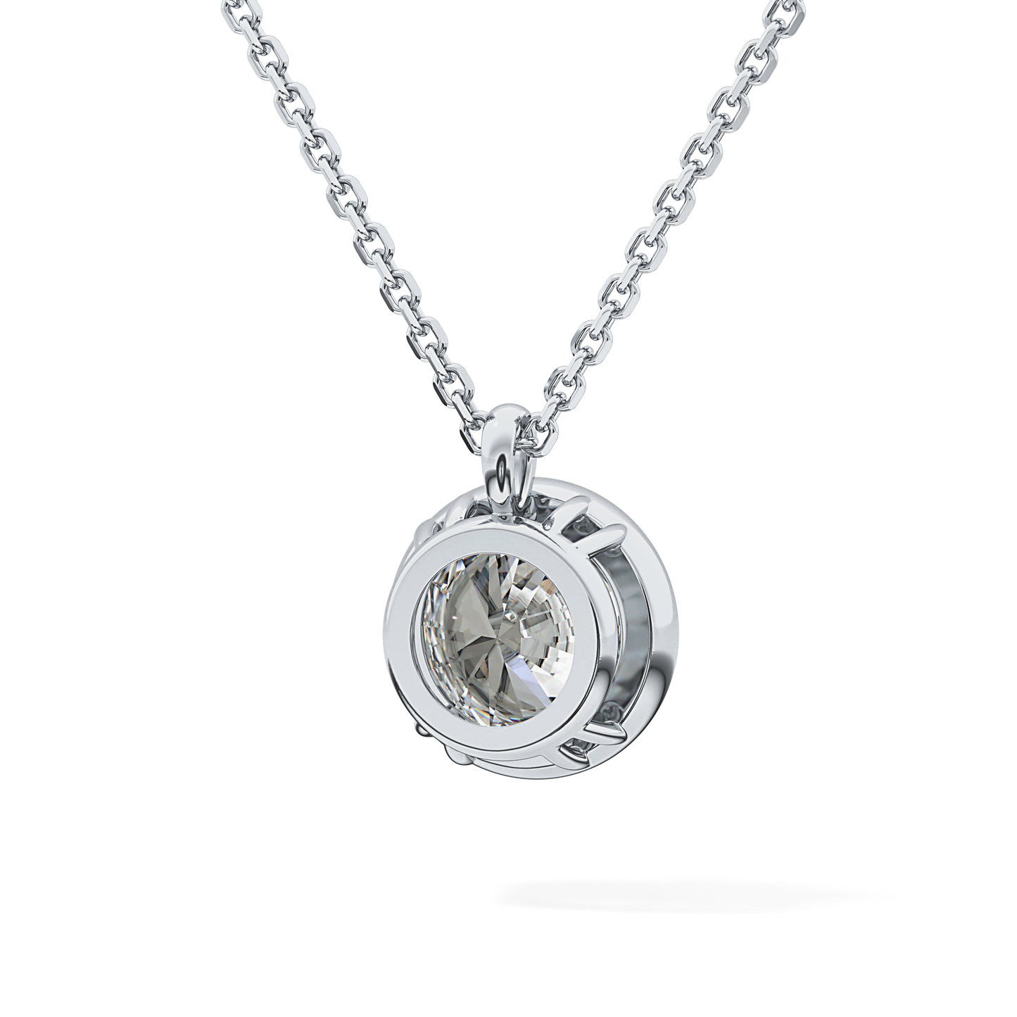 2 CT Round Lab-Grown Diamond Solitaire & Bezel Necklace