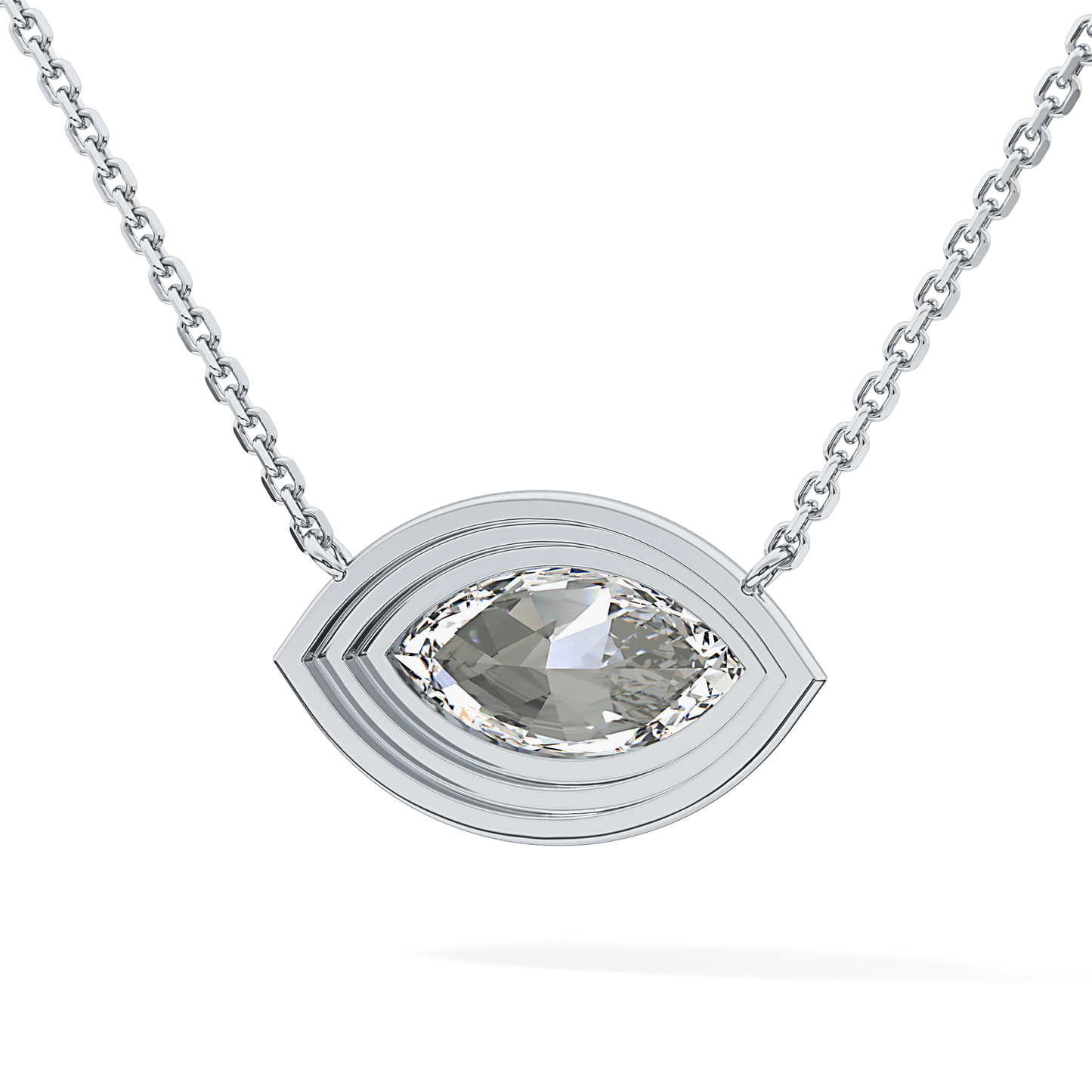 2 CT Marquise Lab-Grown Diamond Solitaire & Bezel Necklace