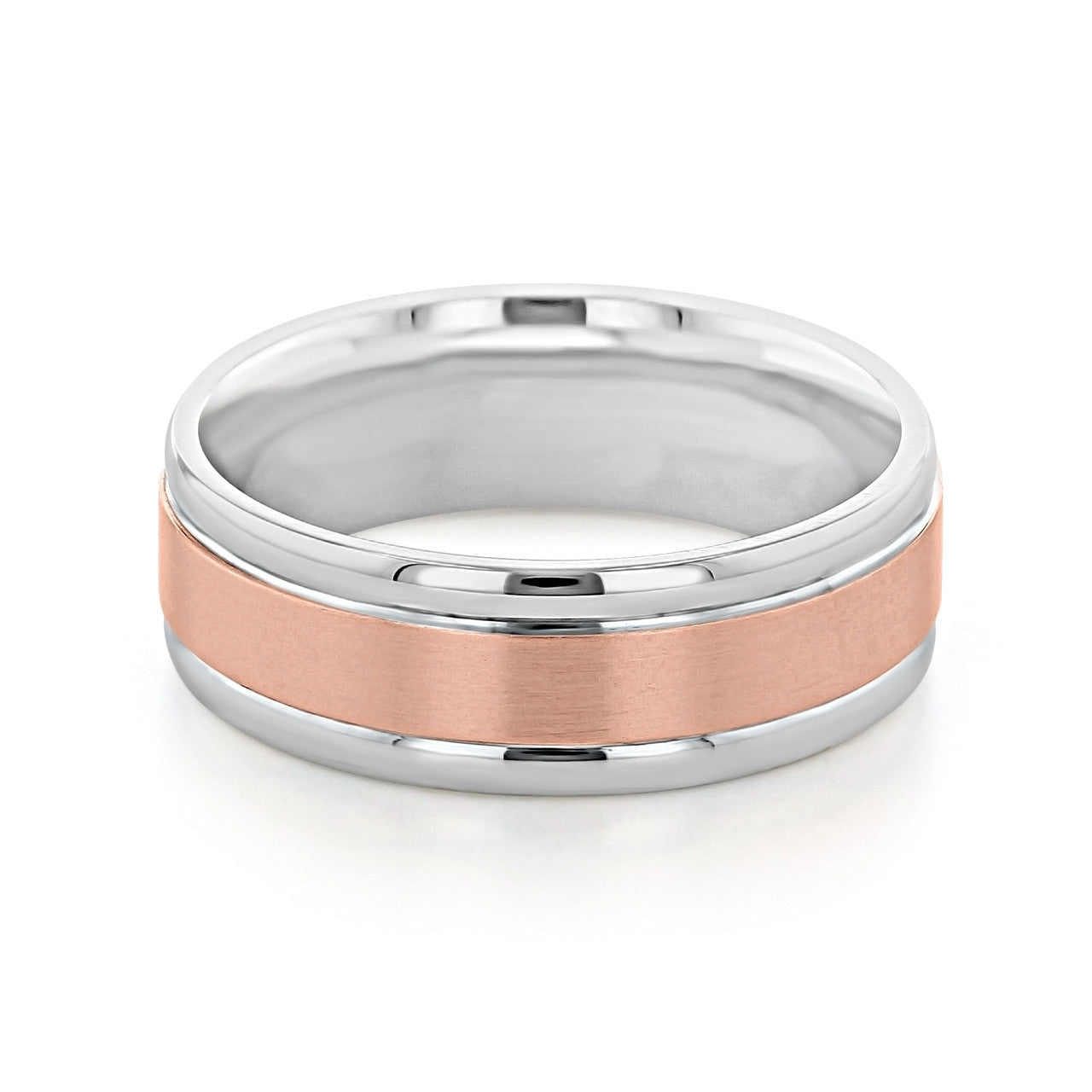Two Tone Brushed Finish Men's Wedding band 2 Two Tone Brushed Finish Men's Wedding band 2