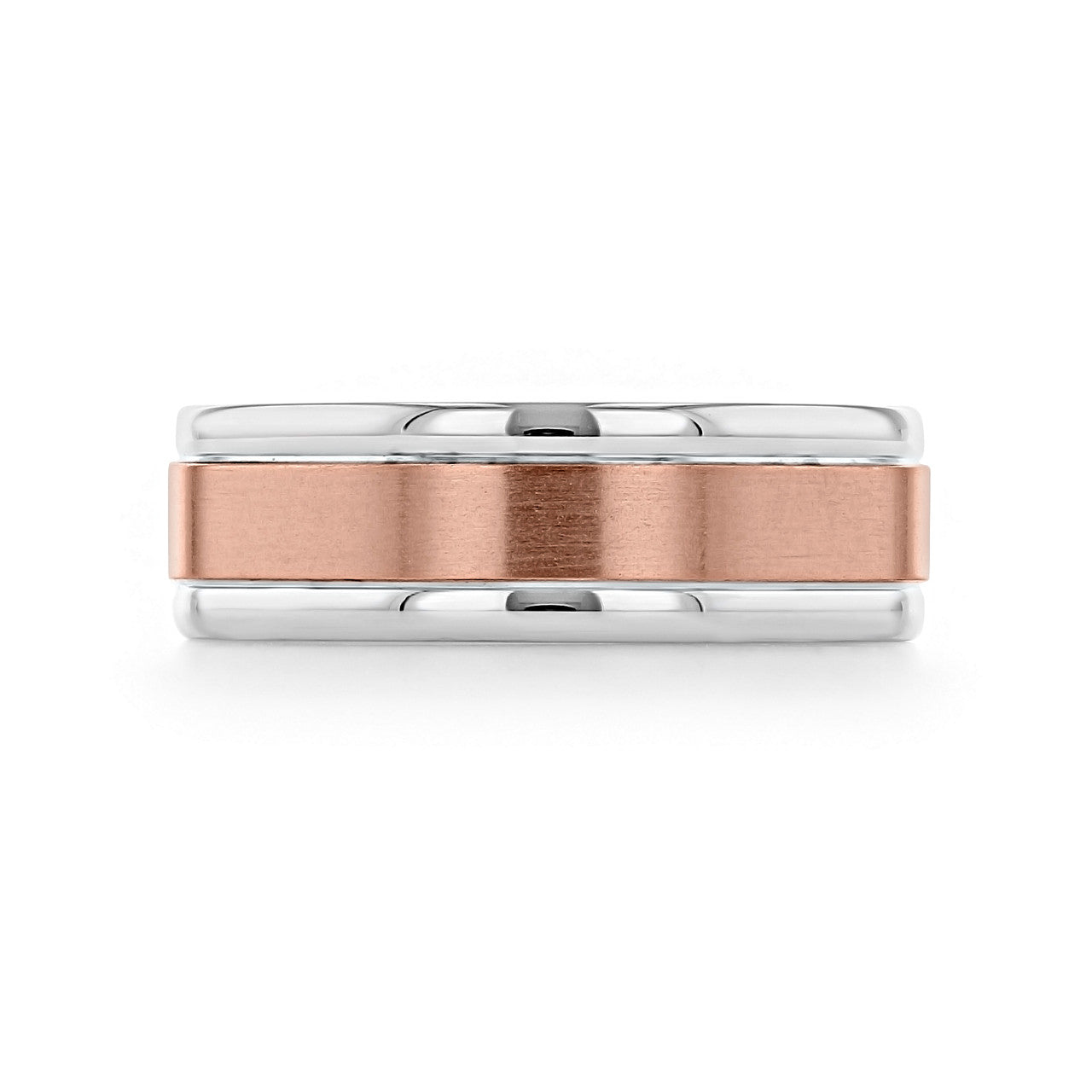 Two Tone Brushed Finish Men's Wedding band 1 Two Tone Brushed Finish Men's Wedding band 1