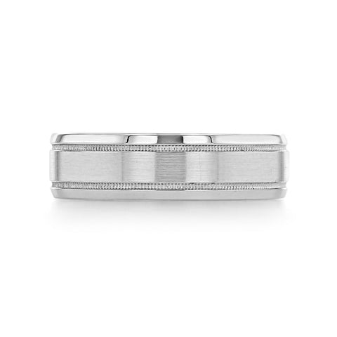 Milgrain Brushed Polish Men's Wedding Band 1 Milgrain Brushed Polish Men's Wedding Band 1