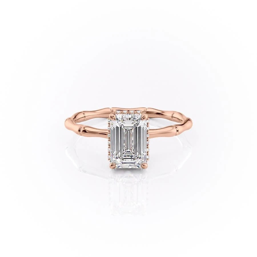 2.10 CT Emerald Cut Solitaire Hidden Halo Setting Moissanite Engagement Ring 12 2.10 CT Emerald Cut Solitaire Hidden Halo Setting Moissanite Engagement Ring 12