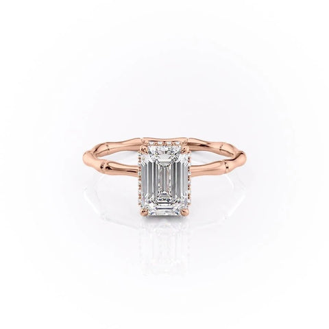 2.10 CT Emerald Cut Solitaire Hidden Halo Setting Moissanite Engagement Ring 12 2.10 CT Emerald Cut Solitaire Hidden Halo Setting Moissanite Engagement Ring 12
