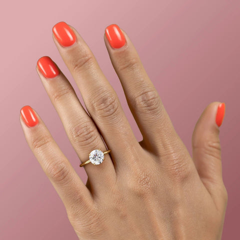 1.60 CT Round Cut Solitaire Hidden Halo Moissanite Engagement Ring 6 1.60 CT Round Cut Solitaire Hidden Halo Moissanite Engagement Ring 6