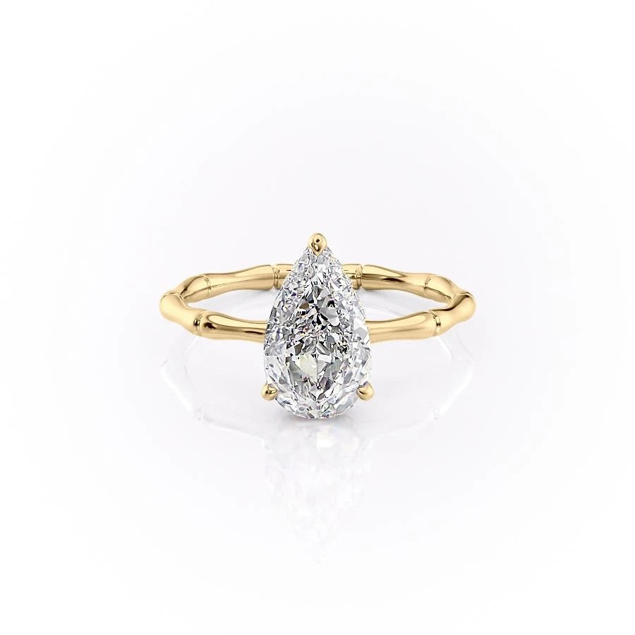 2.0 CT Pear Cut Solitaire Hidden Halo Setting Moissanite Engagement Ring 11 2.0 CT Pear Cut Solitaire Hidden Halo Setting Moissanite Engagement Ring 11