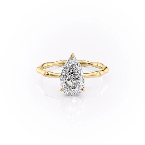 2.0 CT Pear Cut Solitaire Hidden Halo Setting Moissanite Engagement Ring 11 2.0 CT Pear Cut Solitaire Hidden Halo Setting Moissanite Engagement Ring 11