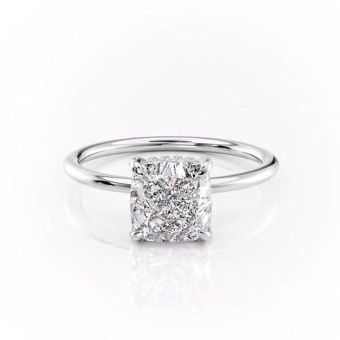 2.54 CT Cushion Cut Solitaire Style Moissanite Engagement Ring 10 2.54 CT Cushion Cut Solitaire Style Moissanite Engagement Ring 10