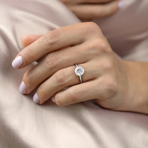 1.60 CT Round Cut Solitaire Hidden Halo Moissanite Engagement Ring 1 1.60 CT Round Cut Solitaire Hidden Halo Moissanite Engagement Ring 1