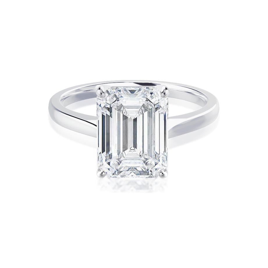 1.75 CT Emerald Shaped Moissanite Solitaire Engagement Ring 2 1.75 CT Emerald Shaped Moissanite Solitaire Engagement Ring 2