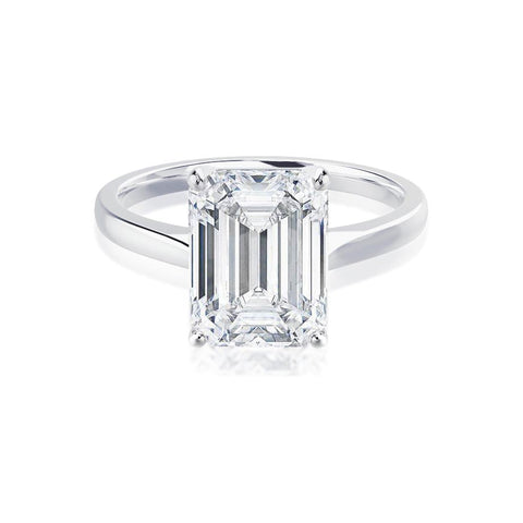 1.75 CT Emerald Shaped Moissanite Solitaire Engagement Ring 2 1.75 CT Emerald Shaped Moissanite Solitaire Engagement Ring 2