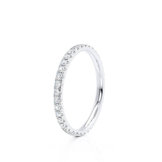 0.21 CT Round Shaped Moissanite Half Eternity Wedding Band 2