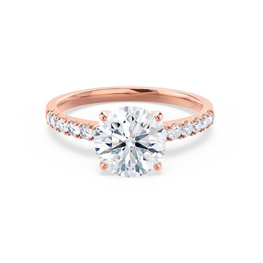Round Pave Lab Grown Diamond Engagement Ring