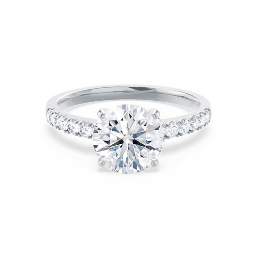 Round Pave Lab Grown Diamond Engagement Ring