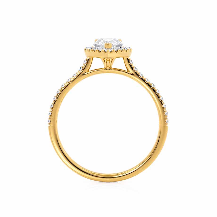 0.94 CT Pear Shaped Moissanite Halo Style Engagement Ring 5 0.94 CT Pear Shaped Moissanite Halo Style Engagement Ring 5