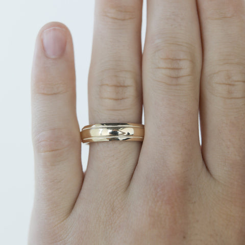 Classic Polished Finish Yellow Gold Men's Band 6 Classic Polished Finish Yellow Gold Men's Band 6