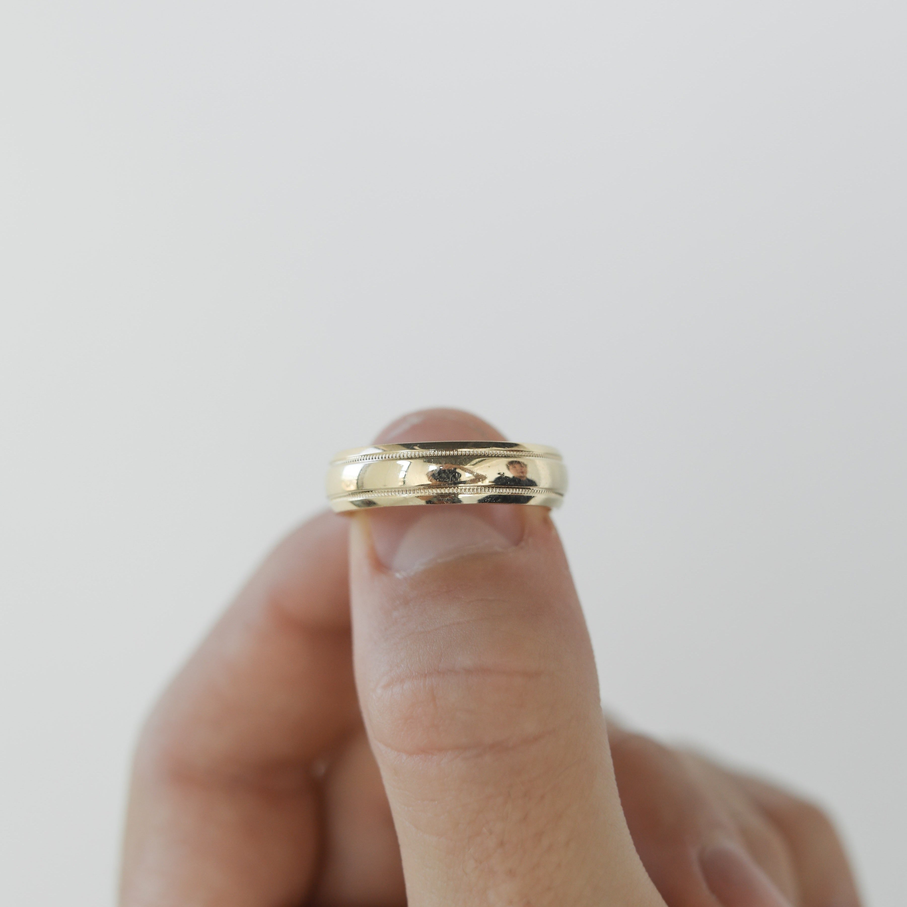 Classic Polished Finish Yellow Gold Men's Band 4 Classic Polished Finish Yellow Gold Men's Band 4