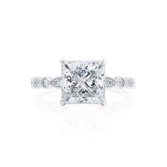 1.50 CT Princess Shaped Moissanite Solitaire Engagement Ring 2
