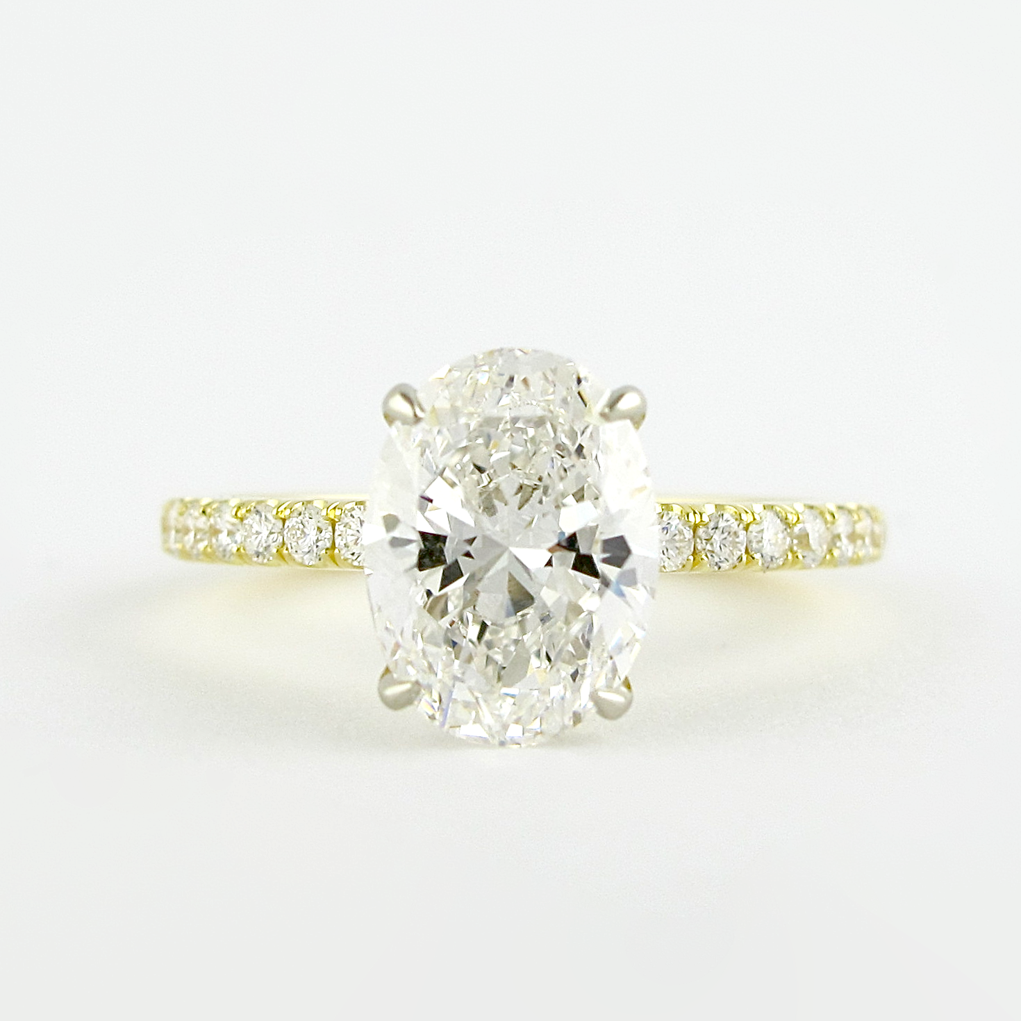 1.33 CT Oval Solitaire & Pave Setting Moissanite Engagement Ring 1 1.33 CT Oval Solitaire & Pave Setting Moissanite Engagement Ring 1