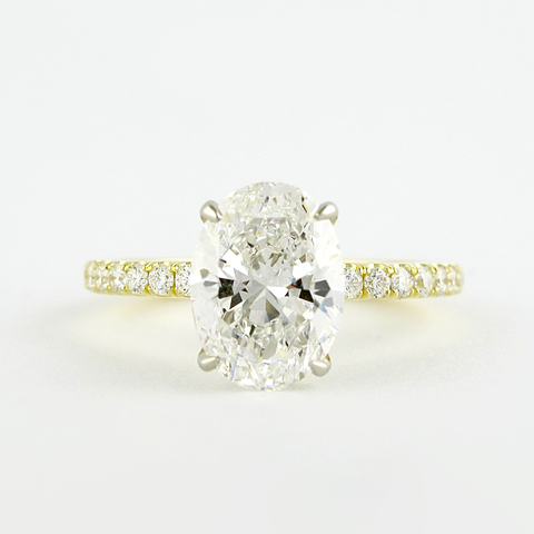 1.33 CT Oval Solitaire & Pave Setting Moissanite Engagement Ring 1 1.33 CT Oval Solitaire & Pave Setting Moissanite Engagement Ring 1