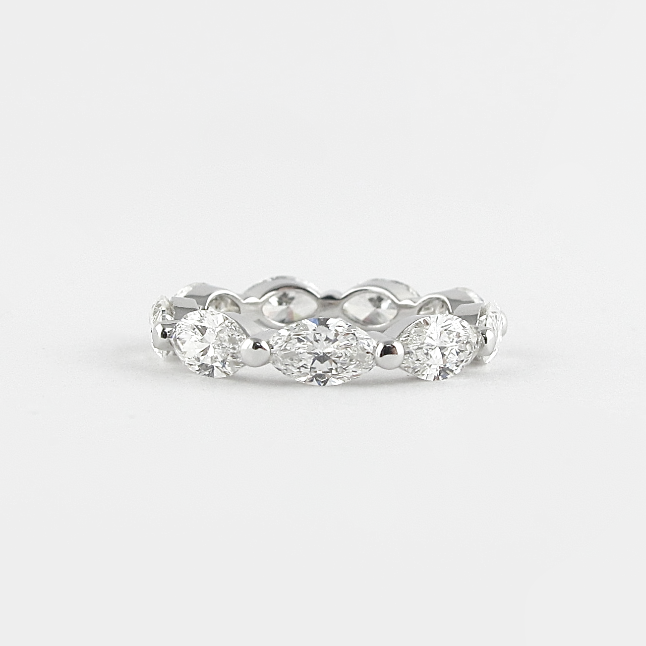 2.1 CT Marquise Bubble Prong Setting Moissanite Wedding Band 1 2.1 CT Marquise Bubble Prong Setting Moissanite Wedding Band 1