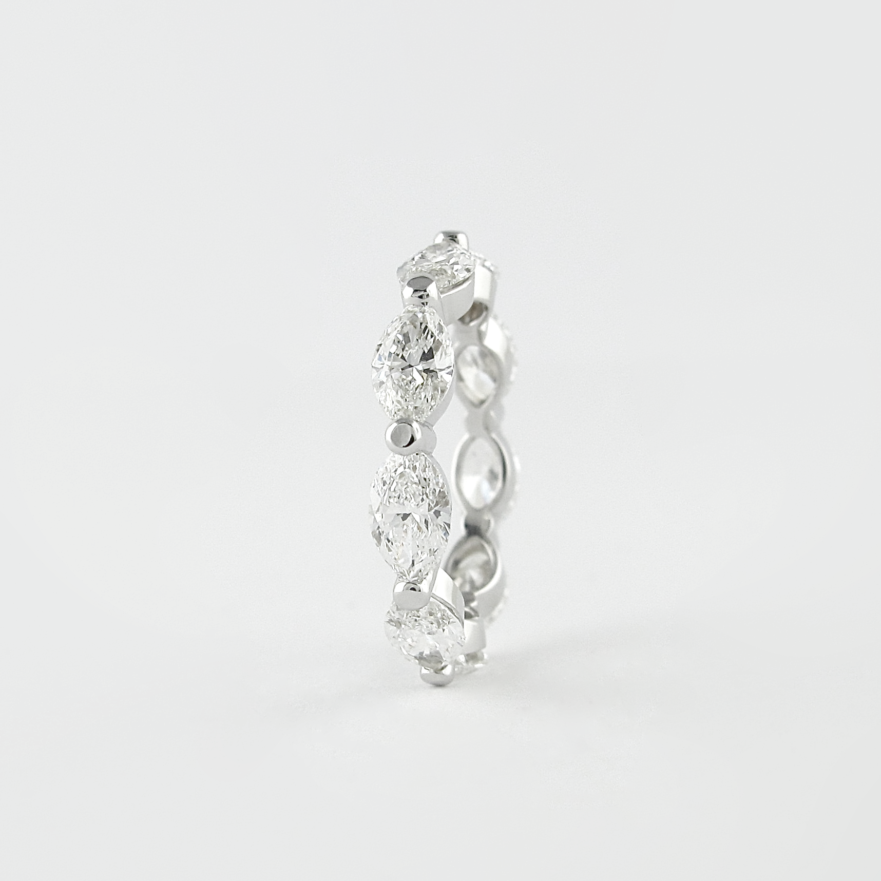 2.1 CT Marquise Bubble Prong Setting Moissanite Wedding Band 4 2.1 CT Marquise Bubble Prong Setting Moissanite Wedding Band 4