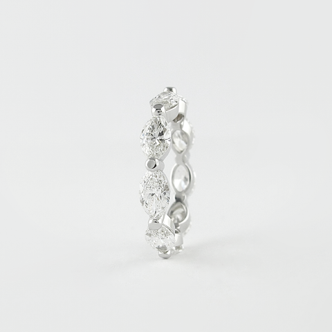 2.1 CT Marquise Bubble Prong Setting Moissanite Wedding Band 4 2.1 CT Marquise Bubble Prong Setting Moissanite Wedding Band 4