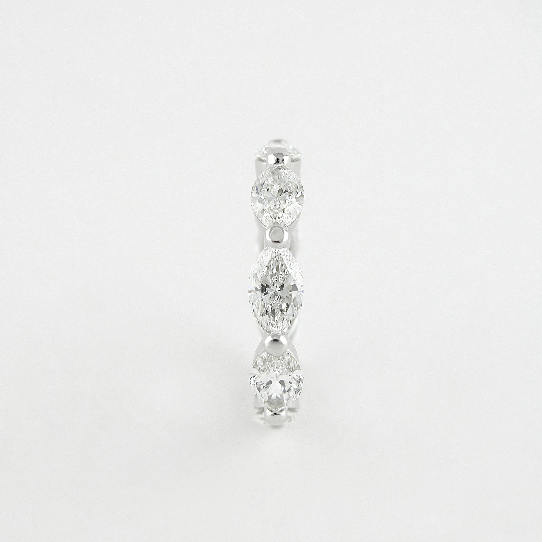 2.1 CT Marquise Bubble Prong Setting Moissanite Wedding Band 3 2.1 CT Marquise Bubble Prong Setting Moissanite Wedding Band 3