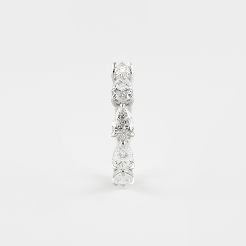 4.68 CT Pear Cut Full Eternity Moissanite Wedding Band 5 4.68 CT Pear Cut Full Eternity Moissanite Wedding Band 5