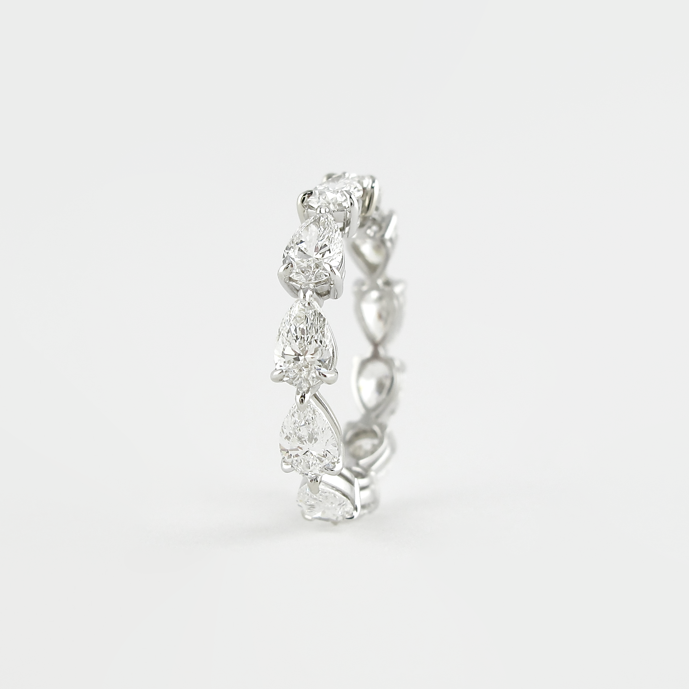 4.68 CT Pear Cut Full Eternity Moissanite Wedding Band 4 4.68 CT Pear Cut Full Eternity Moissanite Wedding Band 4