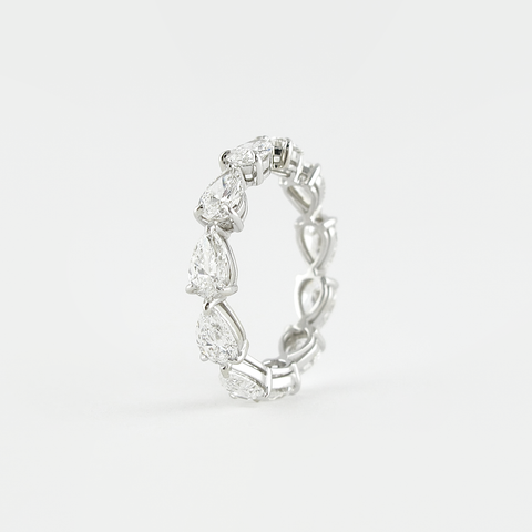 4.68 CT Pear Cut Full Eternity Moissanite Wedding Band 2 4.68 CT Pear Cut Full Eternity Moissanite Wedding Band 2