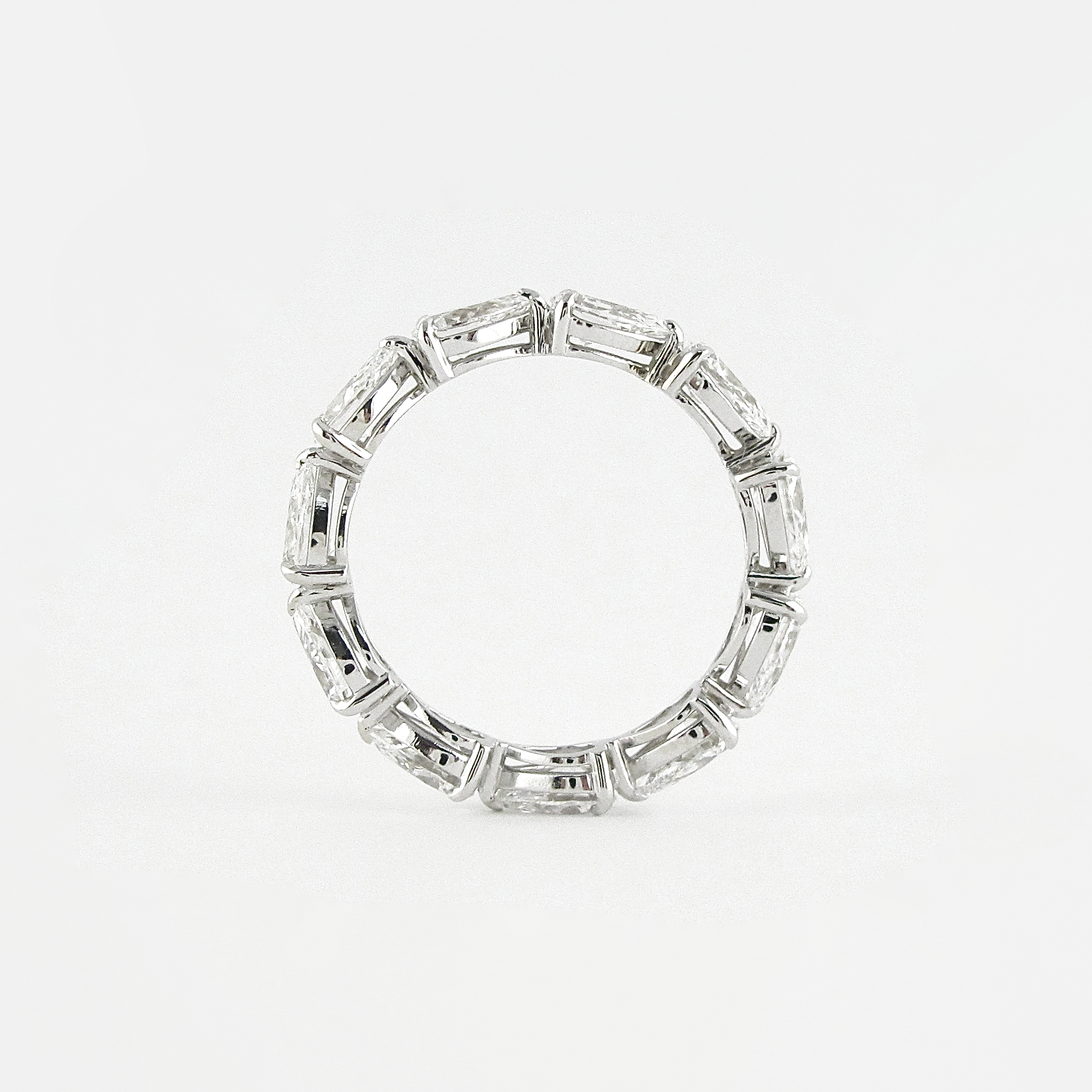 4.68 CT Pear Cut Full Eternity Moissanite Wedding Band 3 4.68 CT Pear Cut Full Eternity Moissanite Wedding Band 3