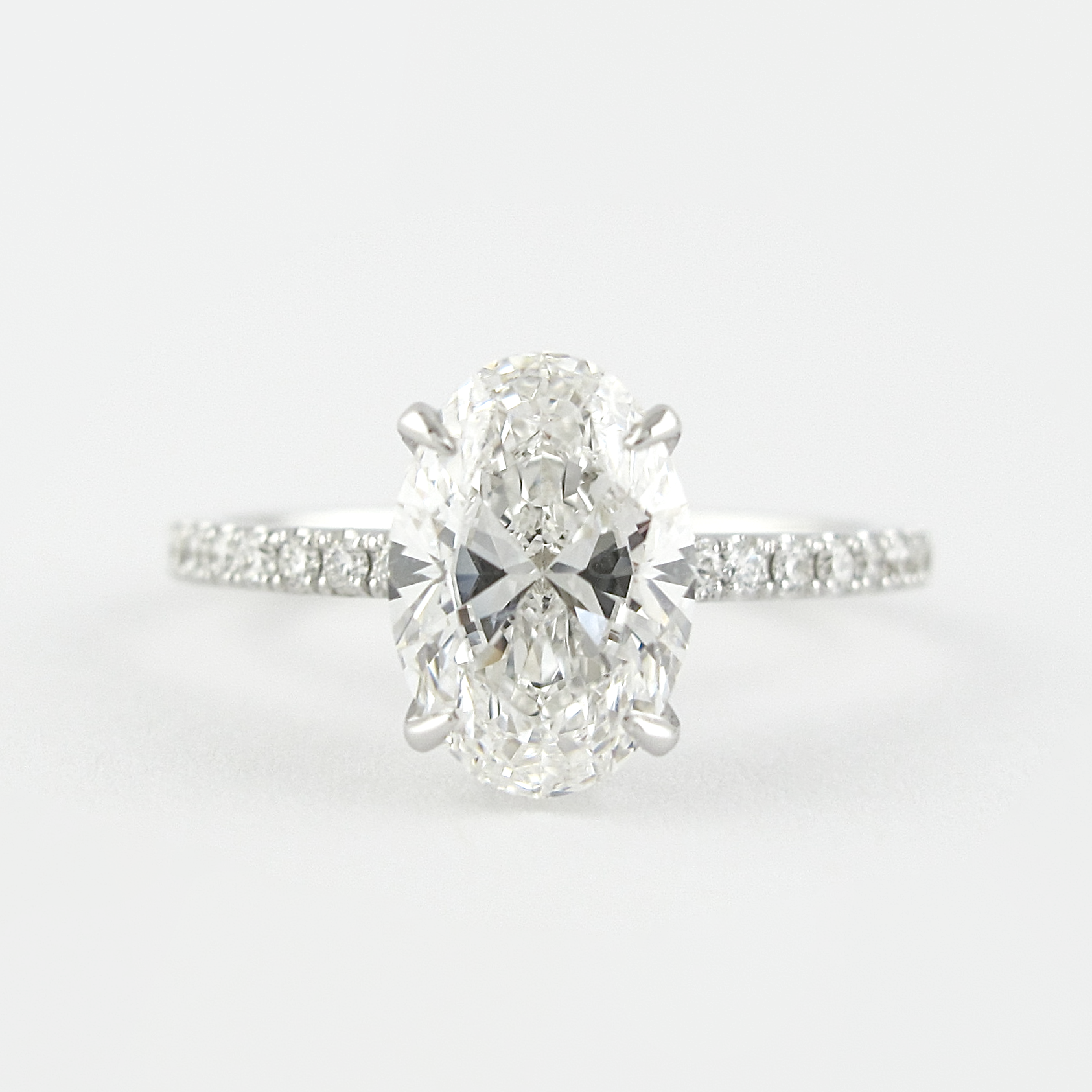 1.33 CT Oval Hidden Halo & Pave Setting Moissanite Engagement Ring 1 1.33 CT Oval Hidden Halo & Pave Setting Moissanite Engagement Ring 1