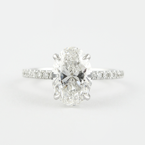 1.33 CT Oval Hidden Halo & Pave Setting Moissanite Engagement Ring 1 1.33 CT Oval Hidden Halo & Pave Setting Moissanite Engagement Ring 1