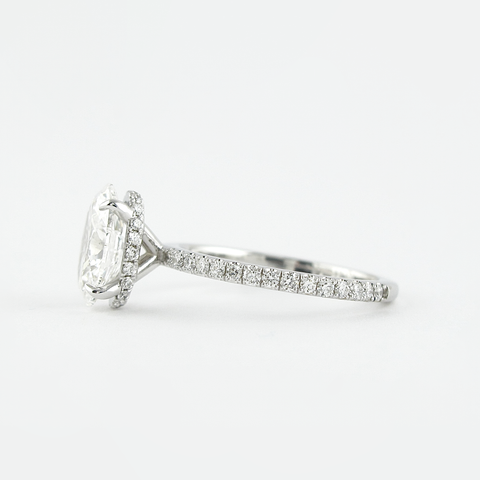1.33 CT Oval Hidden Halo & Pave Setting Moissanite Engagement Ring 4 1.33 CT Oval Hidden Halo & Pave Setting Moissanite Engagement Ring 4