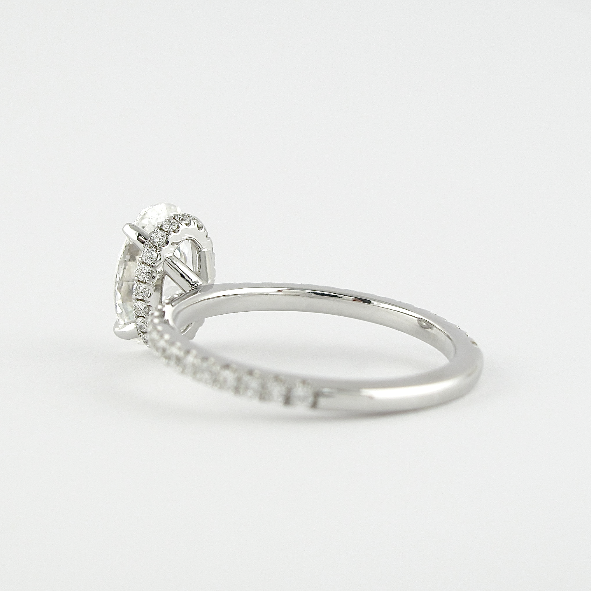 1.33 CT Oval Hidden Halo & Pave Setting Moissanite Engagement Ring 2 1.33 CT Oval Hidden Halo & Pave Setting Moissanite Engagement Ring 2