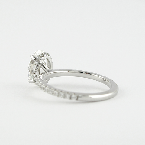 1.33 CT Oval Hidden Halo & Pave Setting Moissanite Engagement Ring 2 1.33 CT Oval Hidden Halo & Pave Setting Moissanite Engagement Ring 2